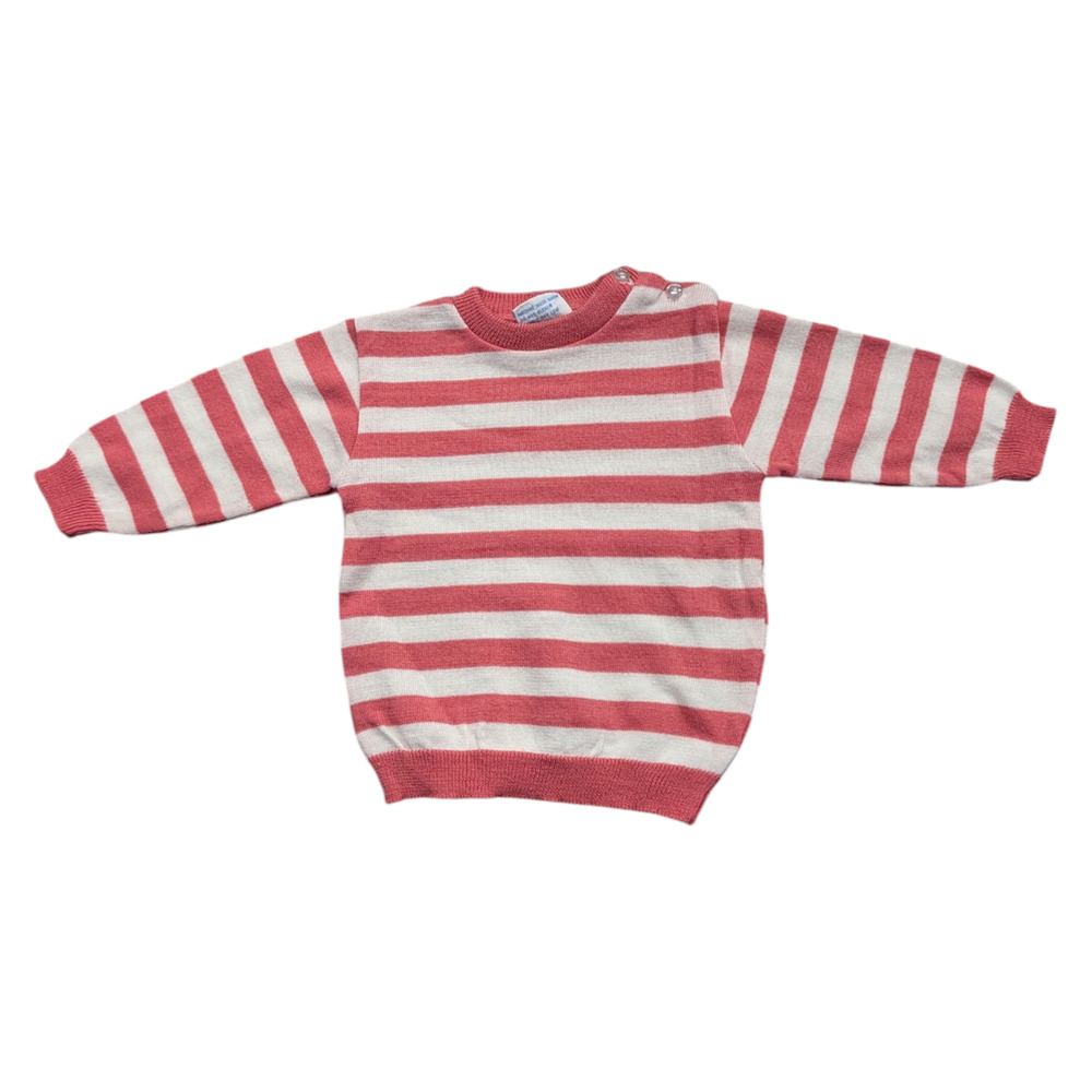90s/Y2k Youth Pink and White Striped Sweater